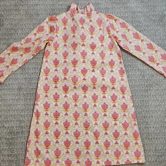 Shrimp And Grits Kids Orange Ruffle Long Sleeve Dress Size 10 - Picture 5 of 5